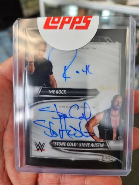 WWE Topps Chrome dual autograph at D'Angelo Sports